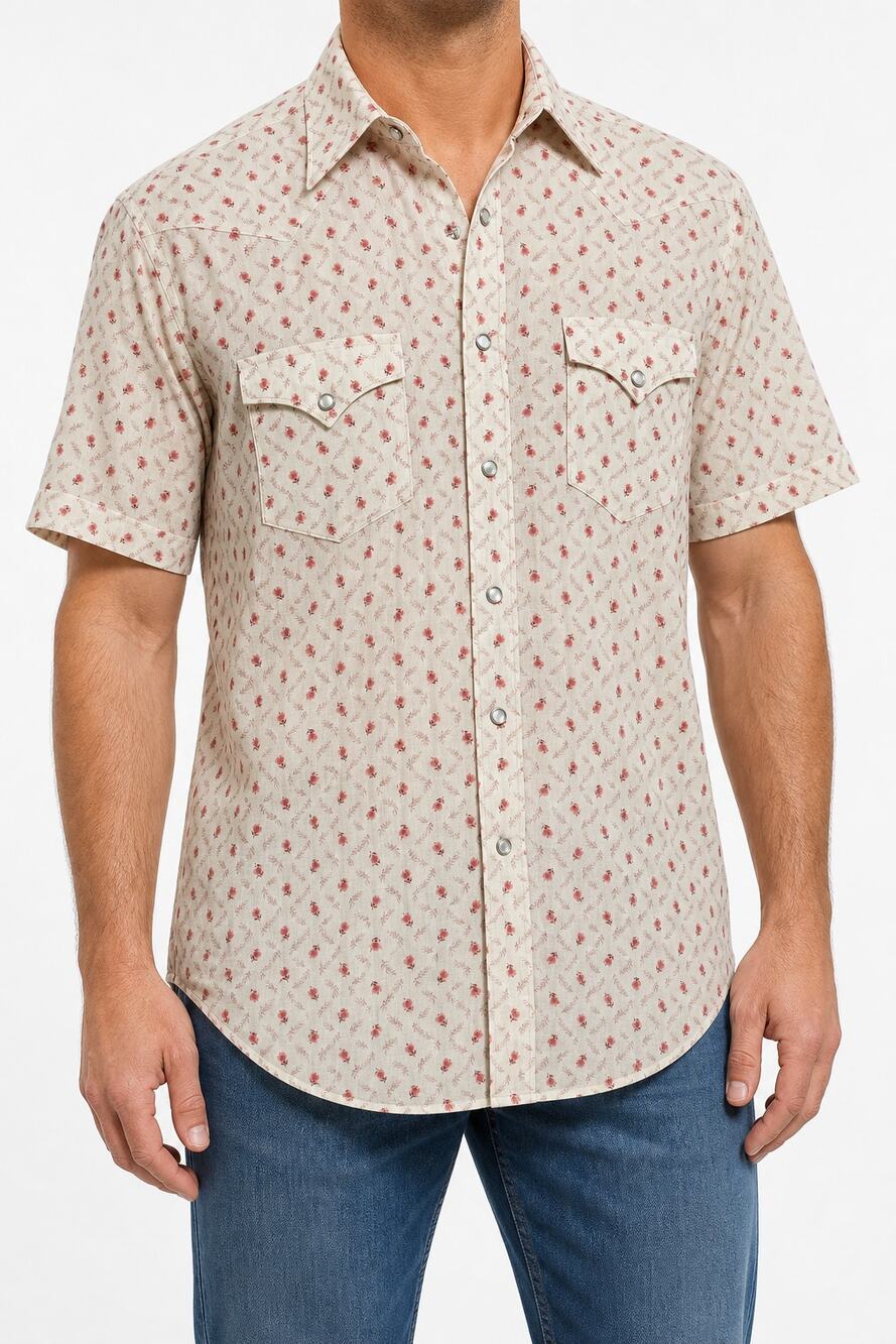 H Bar C Ranchwear Men Western Pearl Snap Floral Shirt Estimated M Country